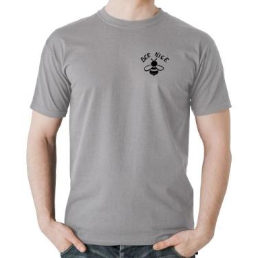 Imagem de Camiseta Algodão Bee Nice - Foca na Moda, Cinza, G