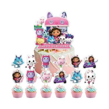 Imagem de Topo De Bolo Gabby's Dollhouse 25 Peças Decorações De Aniversário Supr