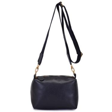 Imagem de Bolsa Feminina Alça Transversal Preto em Couro DIfranca - 8608