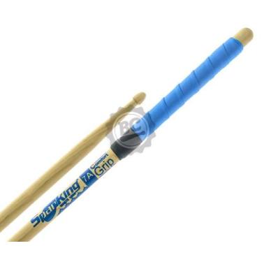 Imagem de Baqueta Spanking Comfort Grip 7A Azul com cabo emborrachado mais pegad