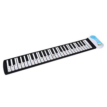 Imagem de Generic Adesivo de Teclado de Piano Removível Transparente para Pianos Eletrônicos, Fácil de Usar e Remover, para Crianças e Iniciantes, Preto, 11 X 7,4", Adequado para Teclas 61/88 (Cor)