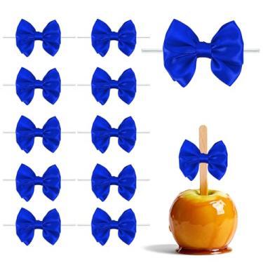 Imagem de Laços de fita de cetim azul real para embrulho de presente, 16 peças de laços torcidos pré-fabricados de 9,5 cm para sacolas de petiscos, bolos, artesanato, lembrancinhas de aniversário de casamento