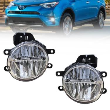 Imagem de Faróis de neblina de LED compatíveis com 2014-2018 4Runner/Highlander/Kluger 2016-2018 RAV4 2016-2021Tacoma 2014-2021 Tundra 2014-2016 Corolla lâmpadas dianteiras, 1 par de faróis de neblina
