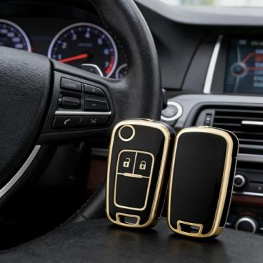 Imagem de Capa de chaveiro de TPU de 2 botões compatível com Chevrolet, serve para Cruze/Captiva/Spark/Trax/Aveo/Matiz e Opel Astra/Meriva/Mokka/Zafira, acessórios para chaves de carro