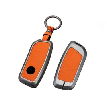 Imagem de Liga de zinco caso chave do carro capa compatível com bmw x1 u11 g70 7 série i7 x7 g07 lci ix i20 g09 xm u06 g81 m3 2023-2024 anti-risco(Ring buckle-orange)