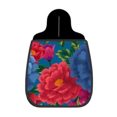 Imagem de Lixeira De Carro Organizador Lixinhocar Flores Vermelhas e Azuis