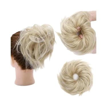 Imagem de Penteado Feminino Em Coque Bagunçado, Peça De Cabelo Sintético Fluffy 