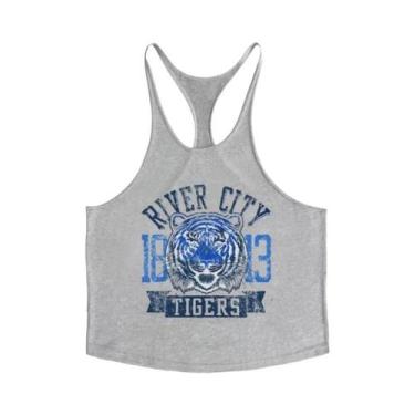 Imagem de Camiseta Regata Masculina De Algodão Com Estampa De Tigre, Estilo Y, R