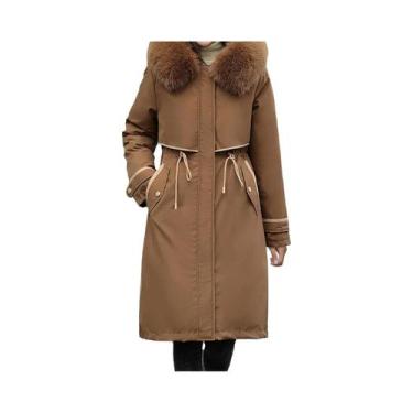 Imagem de Parka Feminina De Algodão De Comprimento Médio Com Capuz Estilo Corean