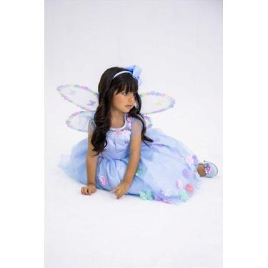 Imagem de Vestido Jardim Encantado Isis Luxinho Azul Bebê - Tecido Tule e Apliqu