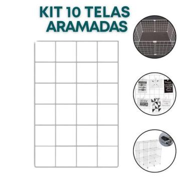 Imagem de 10x Tela Aramada 20x30cm Organização Escritório Recados Anotações Pain