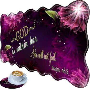 Imagem de Bxgolkgd Tapete de mesa grande 80 × 29 cm, mouse pad estendido para jogos com bordas costuradas, base de borracha antiderrapante, teclado para escritório e casa - citação versículos da Bíblia Salmo 46