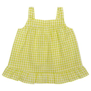 Imagem de Blusa Infantil Look Jeans Bata Xadrez Amarelo - AMARELO - 01-Feminino