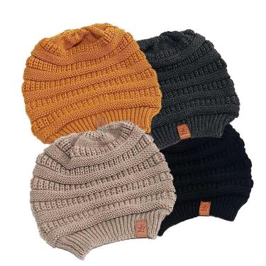 Imagem de Kit 4 Toucas Feminina Masculina Gorro Lã Grossa Tricot Frio-Unissex