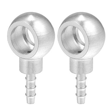 Imagem de ACROPIX 14 mm ID 6 mm OD Banjo Bolt Mangueira Barb Acessórios Universal Banjo Encaixe Conector Adaptador de Linha de Combustível para Motocicleta Carro Tom Prateado - Pacote com 2