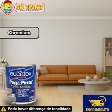 Imagem de Tinta Acrílica Eucatex Peg & Pinte 3,6 Litros Fosco (Chromium)