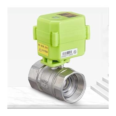 Imagem de Válvula esférica motorizada de aço inoxidável de 3/20.3 cm 1/5.1 cm 2.5 cm 1-1/10.2 cm AC220v DC9v-24v Controle eletrônico de acionador de partida com janela de visualização (1-1/10.2 cm, AC220V_XY