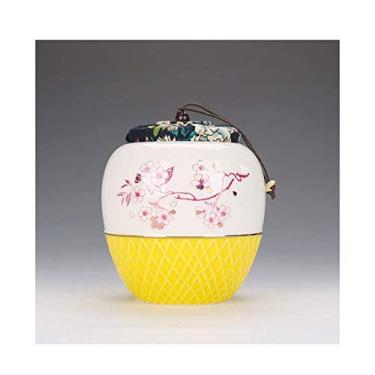 Imagem de U5GAAALPPQ9 Urna funerária selando pequenas urnas memoriais de cerâmica para cinzas humanas adulto ou animal de estimação urnas funerárias em casa capa de metal espiral dupla, #13