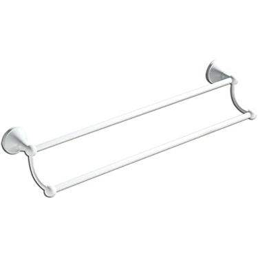 Imagem de 3FLQOOPP Barra de toalha de banho toalheiro duplo dourado barra de toalhas antigas preta, bronze latão cromado suporte de toalha branco para cozinha, banheiro, hotel, toalha de banheiro