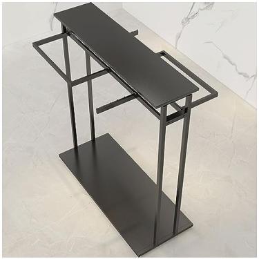 Imagem de FENOKD Arara de roupas independente com prateleiras, rack de roupas de metal, rack de exibição de boutique, organizador de armário, suporte de roupas comerciais, organizador de roupas resistentes para