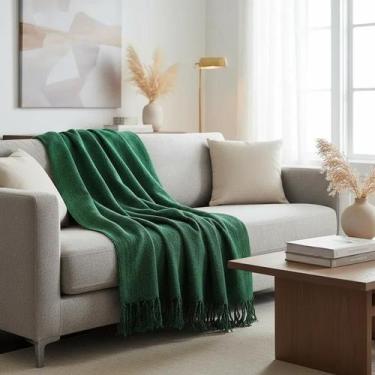 Imagem de Manta Para Sofá Algodão Verde Mesclado Gigante 2,40 X 1,80 - Brianored