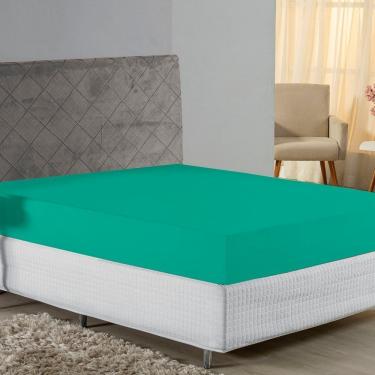 Imagem de Lençol Com Elástico King Nobre 1 Peça 30cm De Altura Malha 100% Algodão - Jade