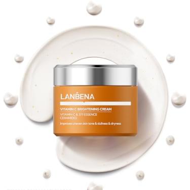 Imagem de LANBENA Creme clareador de vitamina C 1 ml - hidratante facial com efeitos clareadores e antienvelhecimento, fórmula hidratante para todos os tons de pele, 30 g