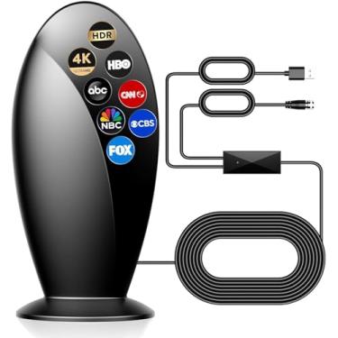 Imagem de Antena de TV digital atualizada interna 【 superlongo alcance de 1200 milhas 】【Chip inteligente para canais HD locais】 - com amplificador de sinal amplificador, suporta 4K 1080p para TVs inteligentes e