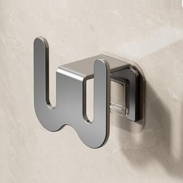 Imagem de Sapateira montada na parede com ganchos, organizador de pendurar adesivo multiuso para chinelos, sapatos