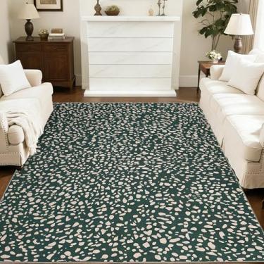 Imagem de USTIDE Tapete moderno com estampa de leopardo, 12 x 18 cm, lavável na máquina, ultrafino, tapete de área de pilha baixa, antiderrapante, leve, para quarto de crianças, sala de jogos, sala de estar