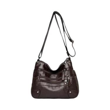 Imagem de Bolsa Transversal Estilosa Para Mulheres Com Múltiplos Zíperes Em mate