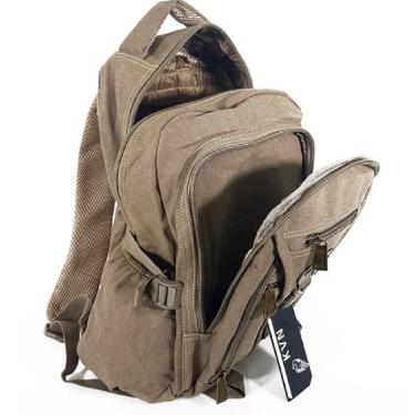 Imagem de Mochila Notebook Lona Escolar Acolchoada Kvn Ja9606 Caqui