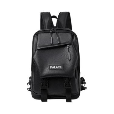 Imagem de Mochila Mini Masculina Em Couro PU Multifuncional Pequena Bolsa De Pei