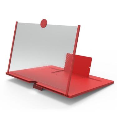 Imagem de Tela Lupa Amplificadora De Imagem 3D Dobravel Celular Alta Definição Tela - Vermelho