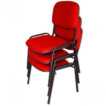 Imagem de 03 Cadeiras Para Auditórios Linha Hotel Auditório Vermelho