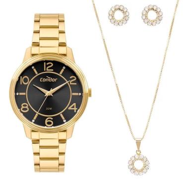 Imagem de Relógio Feminino Condor Analógico COPC21AEDO/K4P com Conjunto Dourado-Feminino