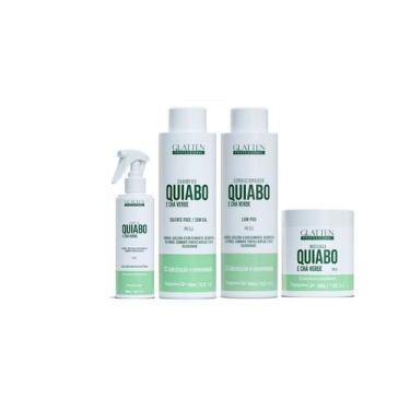 Imagem de Glatten Quiabo e Chá Verde Shampoo e Condicionador e Máscara e Leave-i