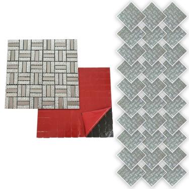 Imagem de Pastilha De Vidro Adesiva Kit 30 Uni Parede Cozinha Sala Banheiro Decorativa Moderna Requintado Reforma Aplicacao Facil