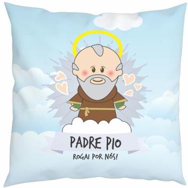 Imagem de Almofada Com Enchimento Oração Santinhos São Padre Pio - Fabrika De Fe