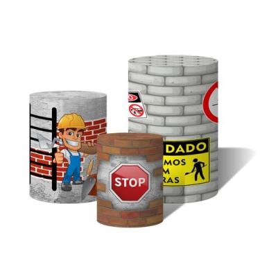 Imagem de Trio de Capas Cilíndricas Versátil Construção Tijolos e Placas c/ Elás
