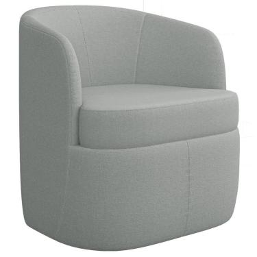 Imagem de Poltrona Giratória Decorativa Para Sala Dandara K04 Bouclê Cinza Claro - Mpozenato