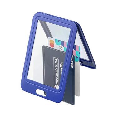 Imagem de Porta-Crachá Retrátil Transparente De Plástico Dupla Face Para Funcion