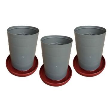 Imagem de Comedouro Para Aves Todo De Plástico 5Kg Er  3 Unidades 