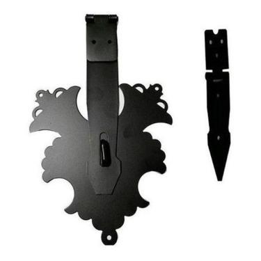 Imagem de Kit Fecho Medalhão + 4 Dobradiças L116 Preto