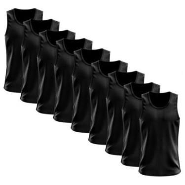 Imagem de Kit 9 Regata Dry Lisa Básica Proteção Solar UV Térmica Camiseta Treino Academia Ciclismo Regatas-Masculino