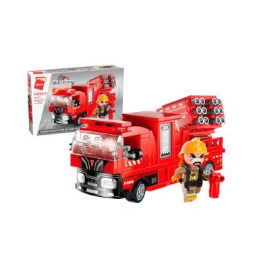 Imagem de Bloco de Montar Set Bombeiro em Ação Mine City 12021 Qman, Unica