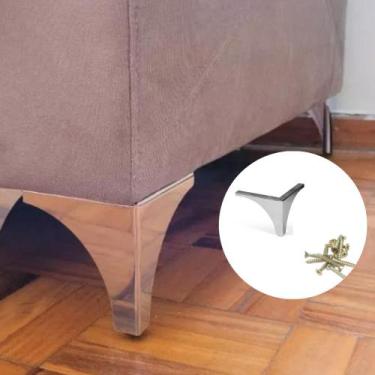 Imagem de Kit 4 Pé Sofá 12cm Para Móveis E Sofás - Ralph Couch, Cromado