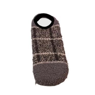 Imagem de Meia Soquete Sapatilha Antiderrapante Listras Pé Quentinho - Hoyo, Cin