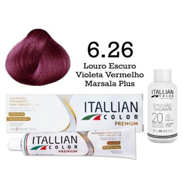 Imagem de Coloração 6.26 Loiro Esc Viol Vm Marsala Plus + Oxi 20 Vol  Itallian C