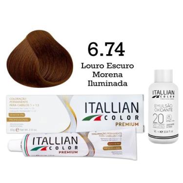 Imagem de Coloração 6.74 Louro Escuro Morena Iluminada + Oxi 20 Vol  Itallian Co